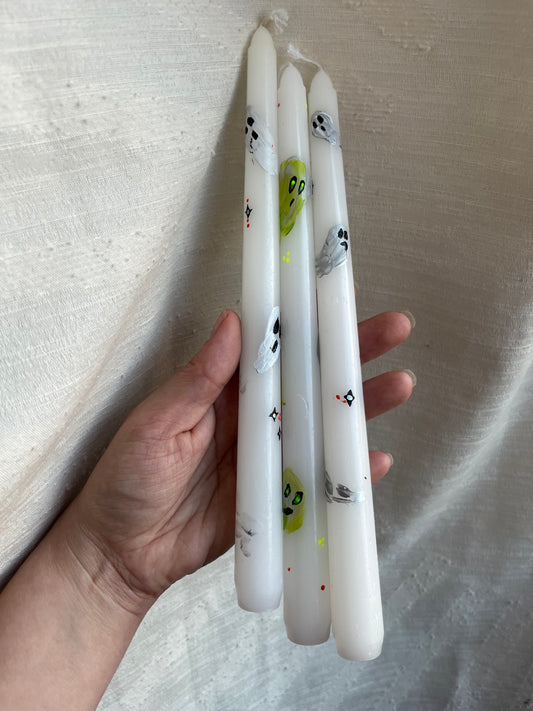 halloween ghoul taper candle