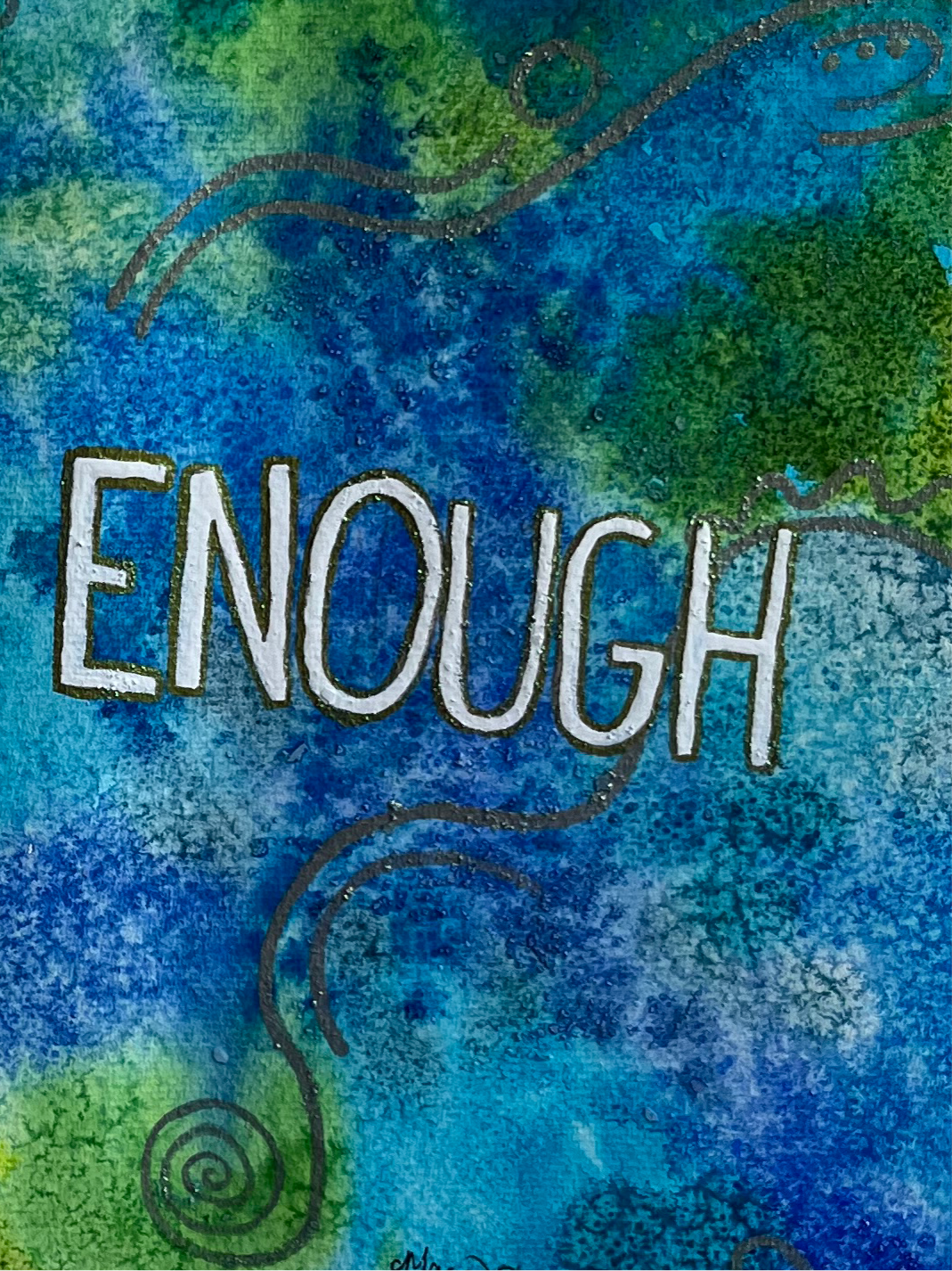 custom - full page doodle, “you are enough”