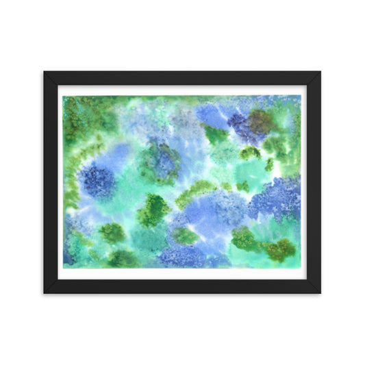 Fluffy Puffs - Framed Art Print - Abstract Watercolor Matte Art Print - Made to Order