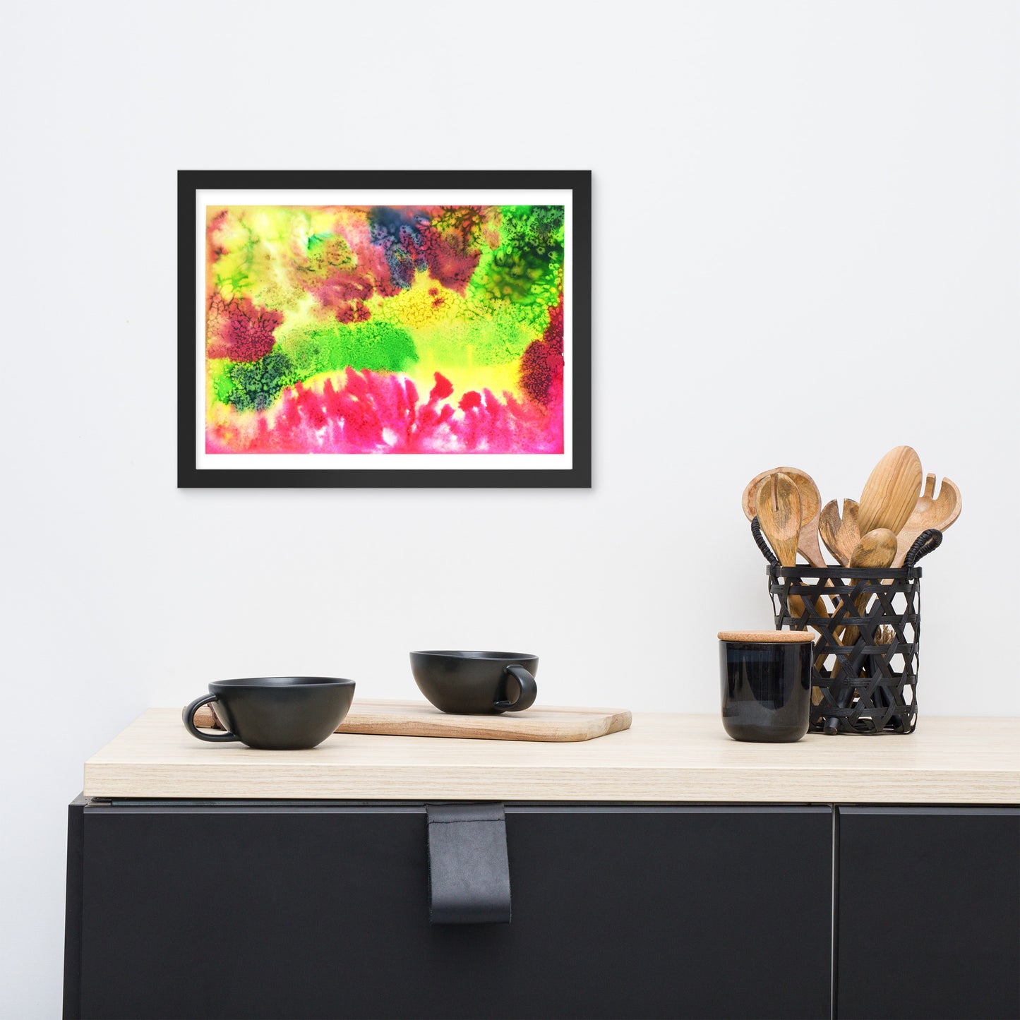 Escaped - Framed Art Print - Abstract Watercolor Matte Art Print - Made to Order