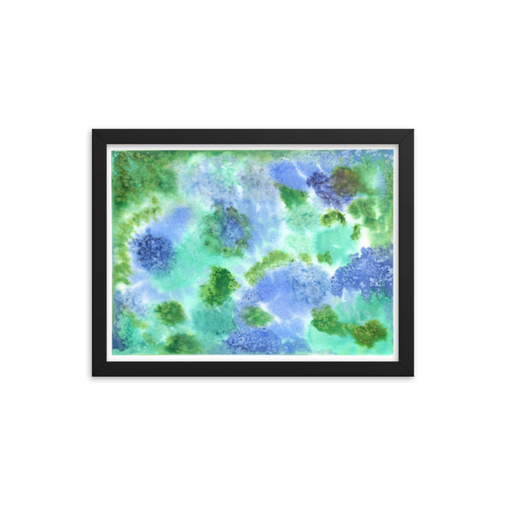 Fluffy Puffs - Framed Art Print - Abstract Watercolor Matte Art Print - Made to Order