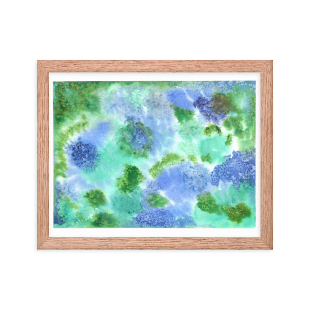 Fluffy Puffs - Framed Art Print - Abstract Watercolor Matte Art Print - Made to Order