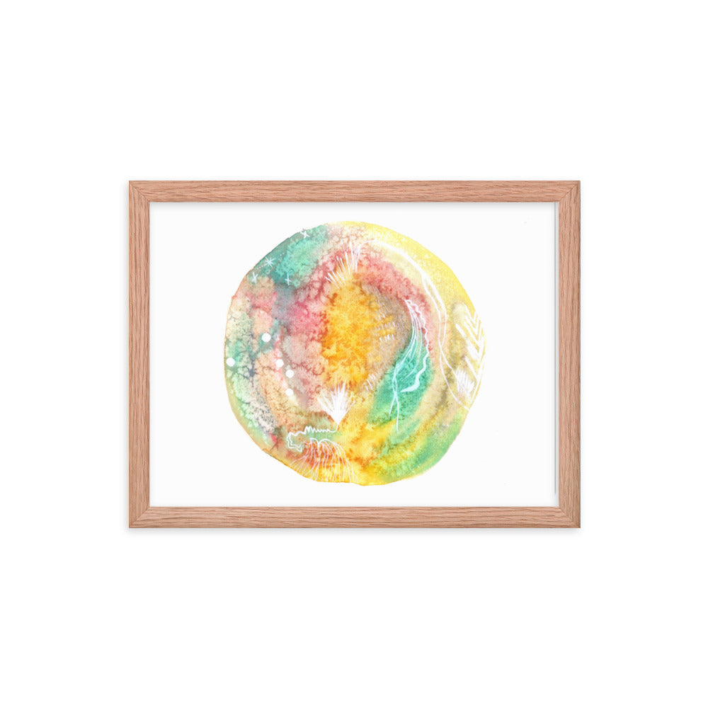 Sherbet Doodles - Framed Art Print - Abstract Watercolor Matte Art Print - Made to Order