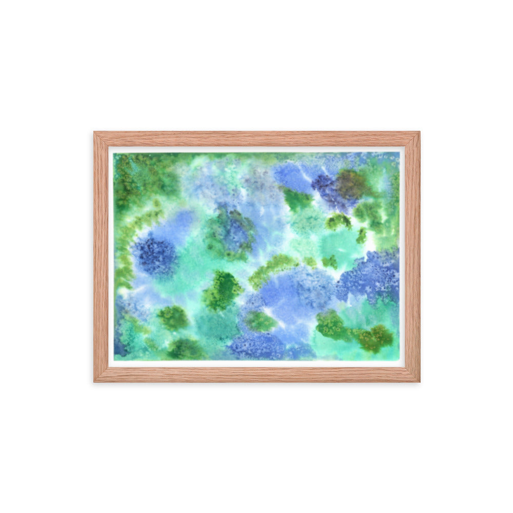 Fluffy Puffs - Framed Art Print - Abstract Watercolor Matte Art Print - Made to Order