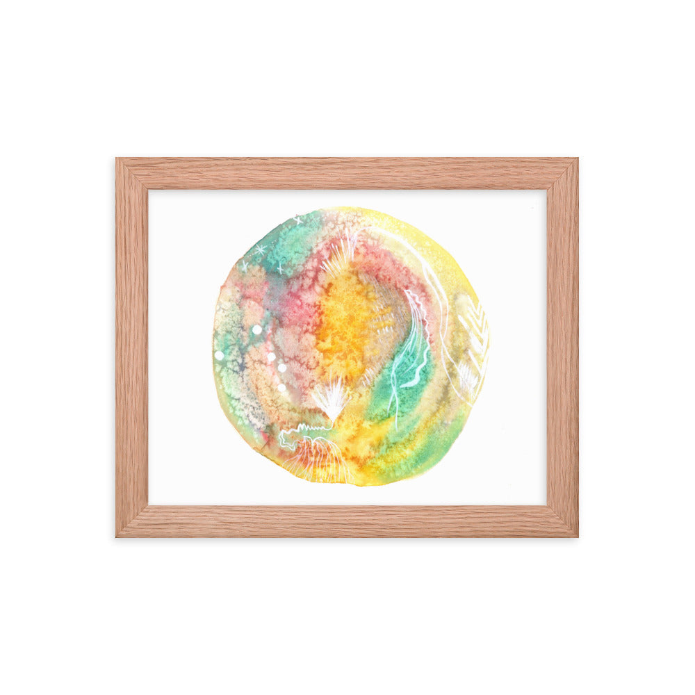 Sherbet Doodles - Framed Art Print - Abstract Watercolor Matte Art Print - Made to Order