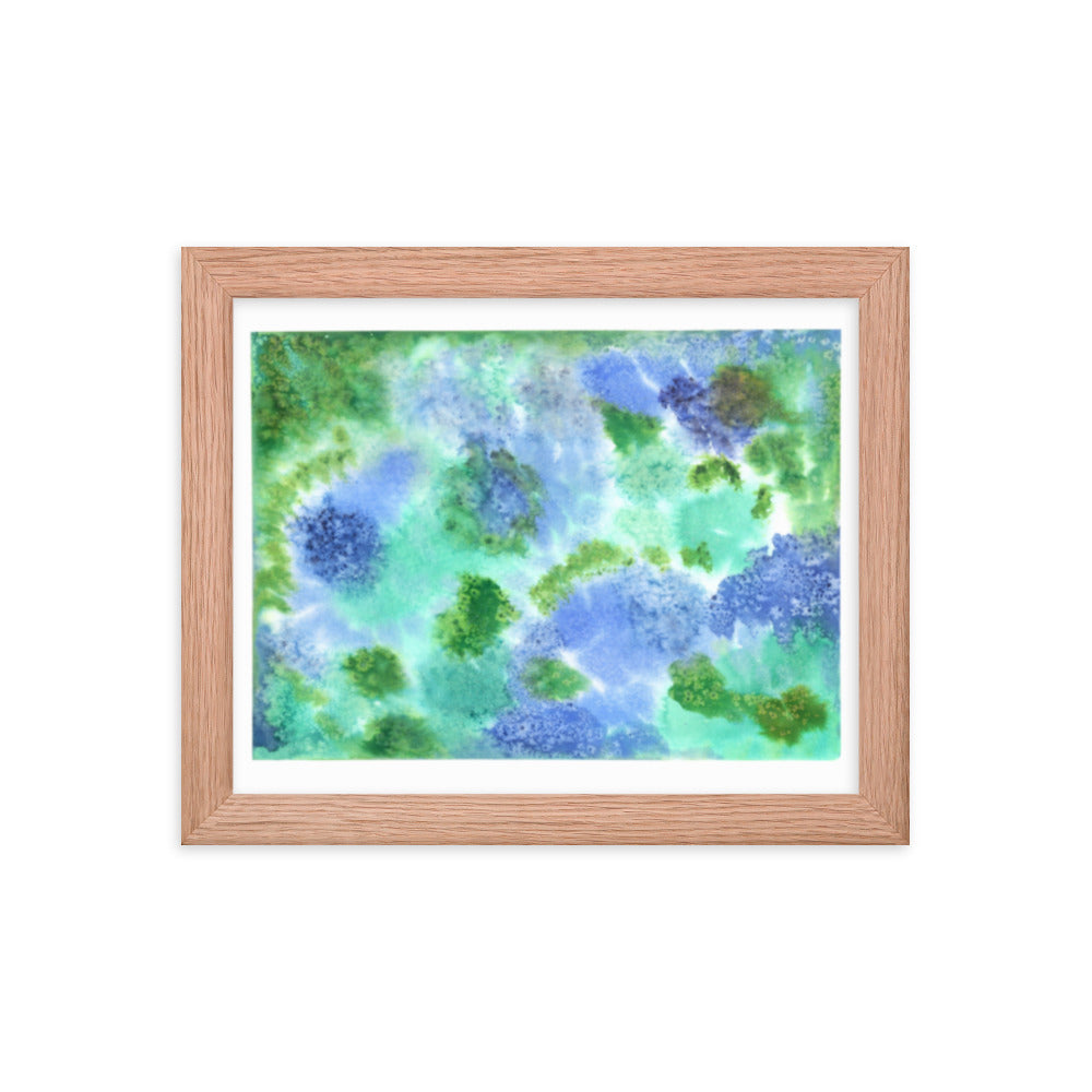 Fluffy Puffs - Framed Art Print - Abstract Watercolor Matte Art Print - Made to Order