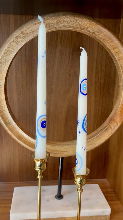 evil eye circle and starburst taper candle set